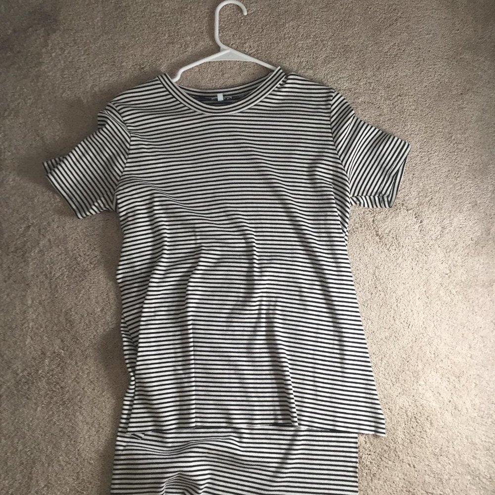 TOBI Stripped High Low Shirt with slits on sides
